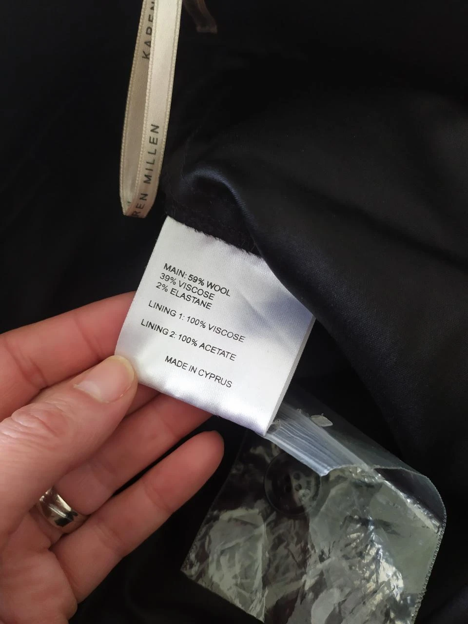 Karen Millen Pantalon Capri Élégant en Laine Noir UK8 EU36 Neuf – photo 13